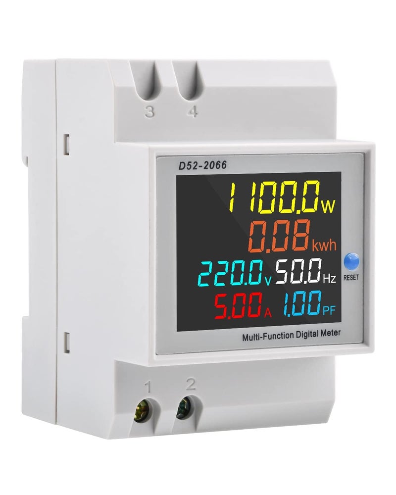 diymore Digital Single Phase Energy Meter Tester Electricity Usage Monitor AC 110V 40V~300V 100A Ampermeter Power Voltmeter Voltage Amps Watt Kwh Frequency Power Factor Meter Multimeter - Image 1